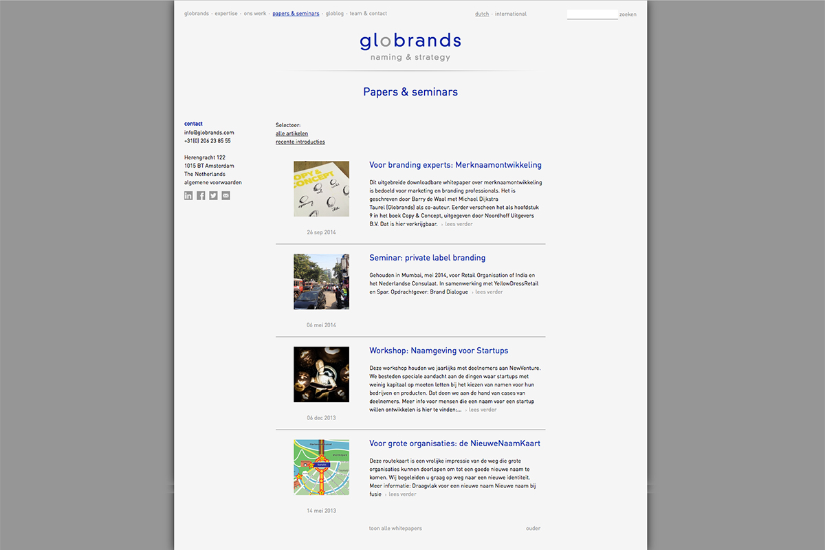 globrands website-lijst-pagina