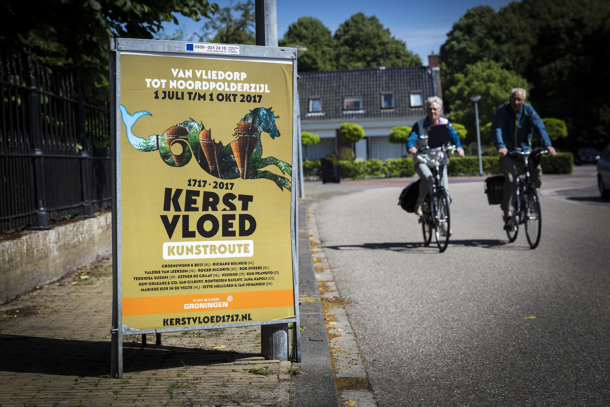 kerstvloed poster-driehoeksbord