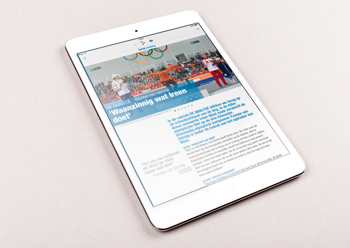 telegraaf krant-ipad-mini-sotsji-special-artikel-ireen-skew