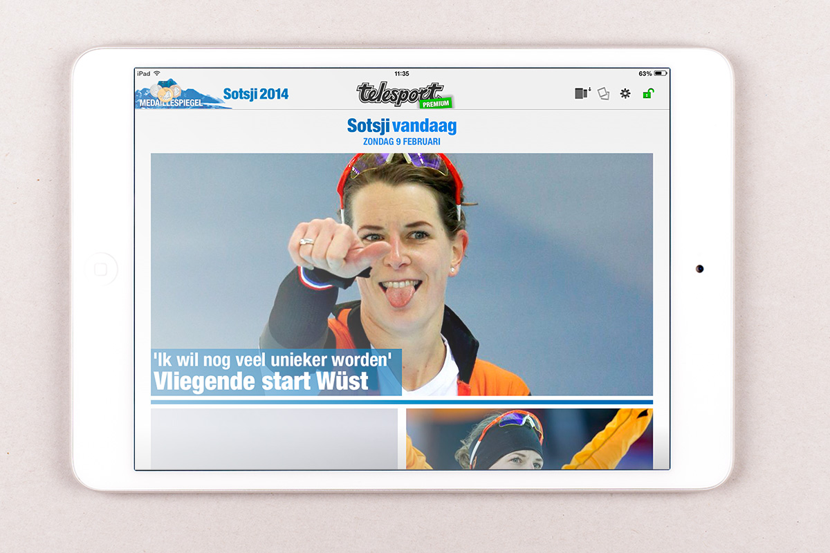 telegraaf krant-ipad-mini-sotsji-special-ireen-wust